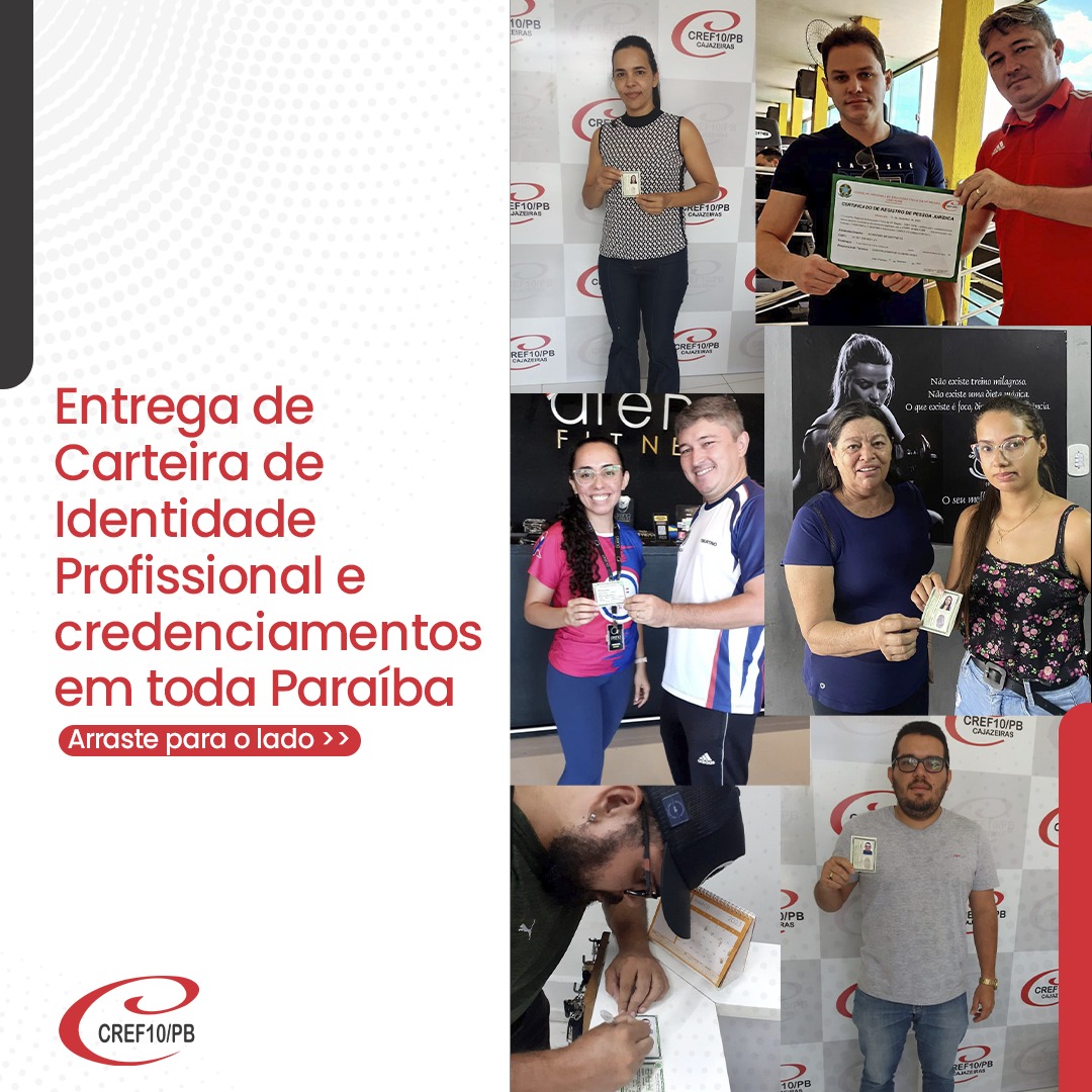 Entrega de Carteira de Identidade Profissional (CIP) nas cidades de Cajazeiras, Guarabira, Sousa, Pombal e regiões.
